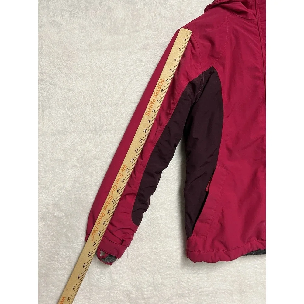 Lands' End Squall Girls M 10-12 Pink Hooded Fleece‎ Lined Winter Jacket